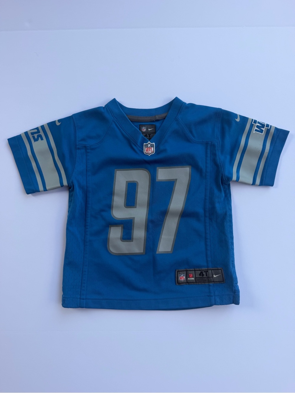Nike Blue Kids NFL #97 Football Jersey Detroit Lions Hutchinson Jersey Size 4